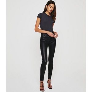 AG The Legging Ankle Super Skinny Ankle Leather Coated Jean